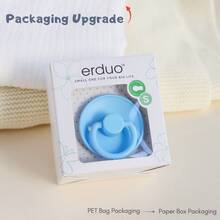 1入組經典圓形自然乳膠柔軟的乳頭嬰兒安撫奶嘴適用於出牙期 - 藍色 - 查看 2