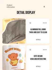 Boris 时尚便携午餐包,白色包身配黄色提手,印有可爱的 Boris 卡通图案,采用布料材质,内衬铝箔,易于清洁,宽大的提手握感舒适,拉链顺滑,大容量便携,适合日常使用、午餐、野餐、休闲等场合,是 Boris 粉丝、卡通爱好者、年轻女性、学生和上班族的理想之选。 - 黃色 - 查看 7