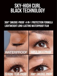 HYPER CURL MASCARA #BLACK 9.2ML/0.31FL.OZ,One Swipe Thick & Curled Lashes, 36H Smudge-Proof with Sky-High Curl Black Technology, 4-in-1 Protection (Waterproof/Sweatproof/Tear-Proof Technology, 4-in-1 Protection (Waterproof/Sweatproof/Tear-ProProof), Beping-Frush唱& Curl - 黑色 - 查看 7