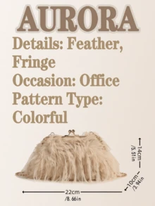 Crafted With Soft Faux Fur, This Fluffy Tote Bag Doubles As A Stylish Satchel And Shoulder Handbag, Perfect For Women-Whether For Yourself, Mom, Friends, Or Bridesmaids. It Pairs Beautifully With Fall And Winter Outfits, Working Great As A Plush Underarm Bag For Daily Commutes, Dates, Or Casual Outings. Though Compact, It Easily Fits A Mobile Phone And Wallet, And Its Versatile Design Can Transition Across Occasions. Beyond Daily Use, It's A Lovely Gift Pick: Ideal For Young Girls' Birthdays, Proms, And Graduations, Plus Special Days Like Valentine's Day, Christmas, Anniversaries, Thanksgiving, And Halloween. - 彩色 - 查看 7