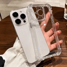 Thick Transparent Shockproof TPU Phone Case Compatible With IPhone 17 Pro Max, Air, 16, 15 Pro//Galaxy A15, A55, A56, A17, S24, S2 Ultra/12C Series - Clear - View 2