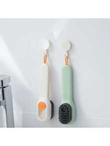 1pc Liquid Detergent Shoe Brush, Multi-Functional Soft Bristle Brush Not Damaging Shoes, Suitable For Sneakers, Hats, Clothes (With Dispenser, Sink) - Multicolor - View 9