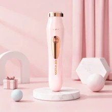 GENAI 三合一女士电动剃须刀，配有面部、身体和鼻部修剪刀头，无痛脱毛，Type-C充电式剃须刀
