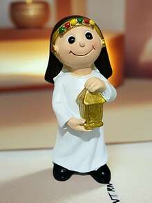 1pc Middle Eastern Figure Statue Decor, Fashionable Theme, Decorative Plaque Figurine, No Electricity Required, Suitable For Various Room Types, Ideal For Ramadan And Eid Al-Fitr Celebrations