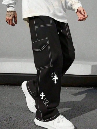 1 pieza Pantalones cargo de unicolor de ajuste delgado con múltiples bolsillos para hombres, casual, para ir al trabajo, entrenamiento deportivo, correr, actividades al aire libre, de corte holgado, de moda sencilla, fitness, trotar, ejercicio, pierna recta, versátil, estilo callejero