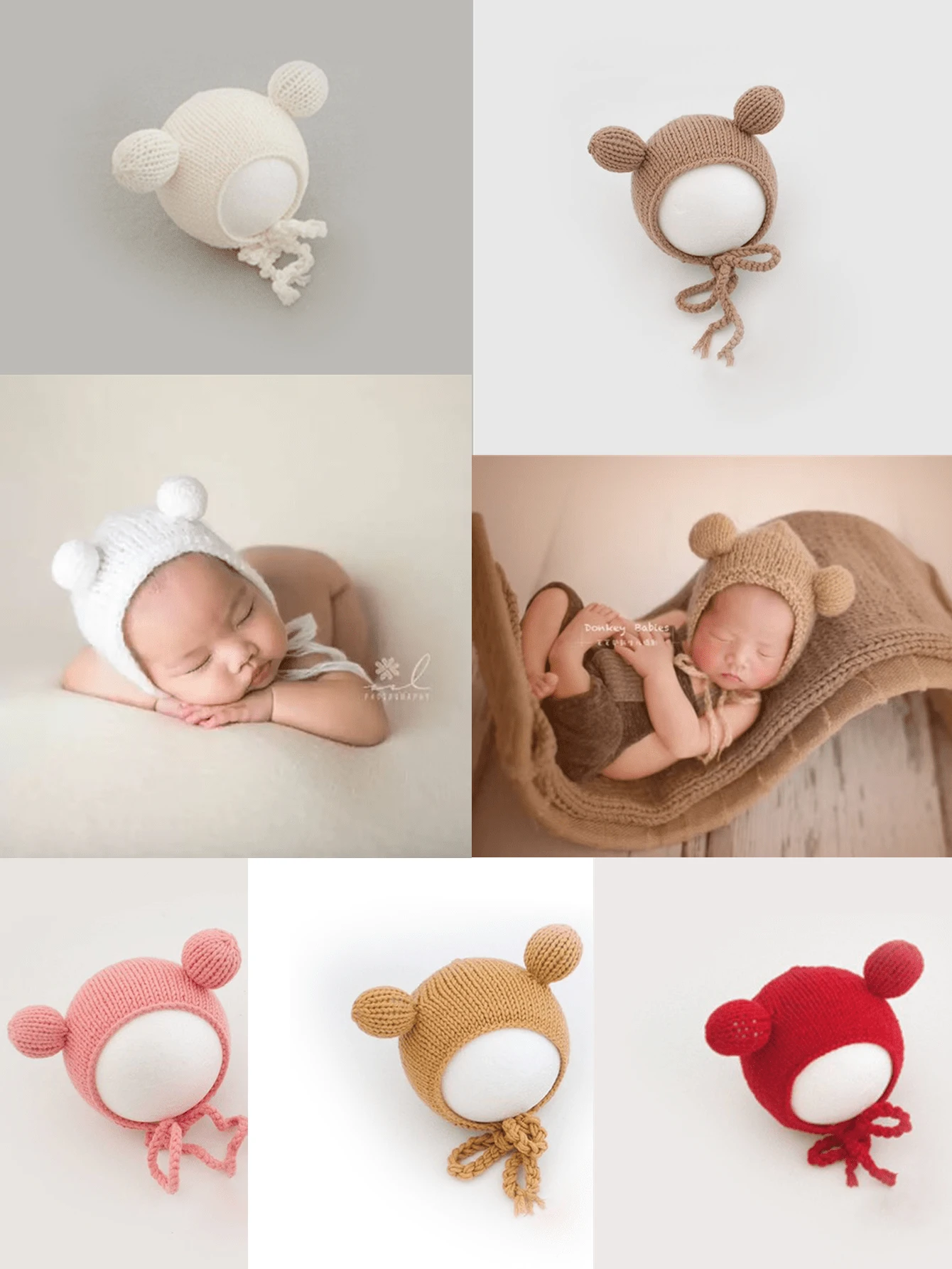 Newborn Photography Prop Handmade Knitted Cute Baby Hat