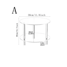 Modern Acrylic Coffee Table With Dual Storage Space, Round Acrylic Coffee Table, Transparent Tea Table, Suitable For Living Room, Apartment And Office, Easy To Assemble - Transparent - View 6