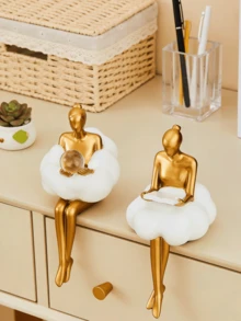 Tượng người suy tư mạ vàng hiện đại, điểm nhấn hoàn hảo cho giá sách hoặc phòng khách. Tác phẩm nghệ thuật trừu tượng bằng nhựa, lý tưởng để trang trí văn phòng. Cũng là một món quà tuyệt vời, phù hợp cho trang trí mùa đông, trang trí nhà cửa, trang trí đám cưới, hộp trang sức, trang trí tiệc, trang trí ngày Valentine hoặc sinh nhật. - Nhiều màu - Xem 5