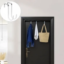 4个/2个/1个免钻孔门挂钩 - 重型铁质挂钩套装，可直接悬挂在门上，节省空间的多钩架，用于整理客厅、浴室、卧室和厨房的衣物、毛巾、包袋 - 多功能且坚固的收纳和家居装饰方案，无需粘合剂，不会损坏门，颜色随机发货。 - 彩色 - 查看 8