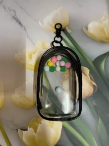 1pc Transparent Display Bag, Size 11.5cm/4.53in, Suitable For 4.0 Size Dolls, Single Packaging. This Square Blind Box Hanging Bag Has Multi-Functional Waterproof And Dustproof Features, Very Suitable For Storing Dolls And Small Accessories. It Is An Ideal Choice For Carrying Dolls, And Also Suitable As A Birthday, Christmas Or Party Gift. - Multicolor - View 11