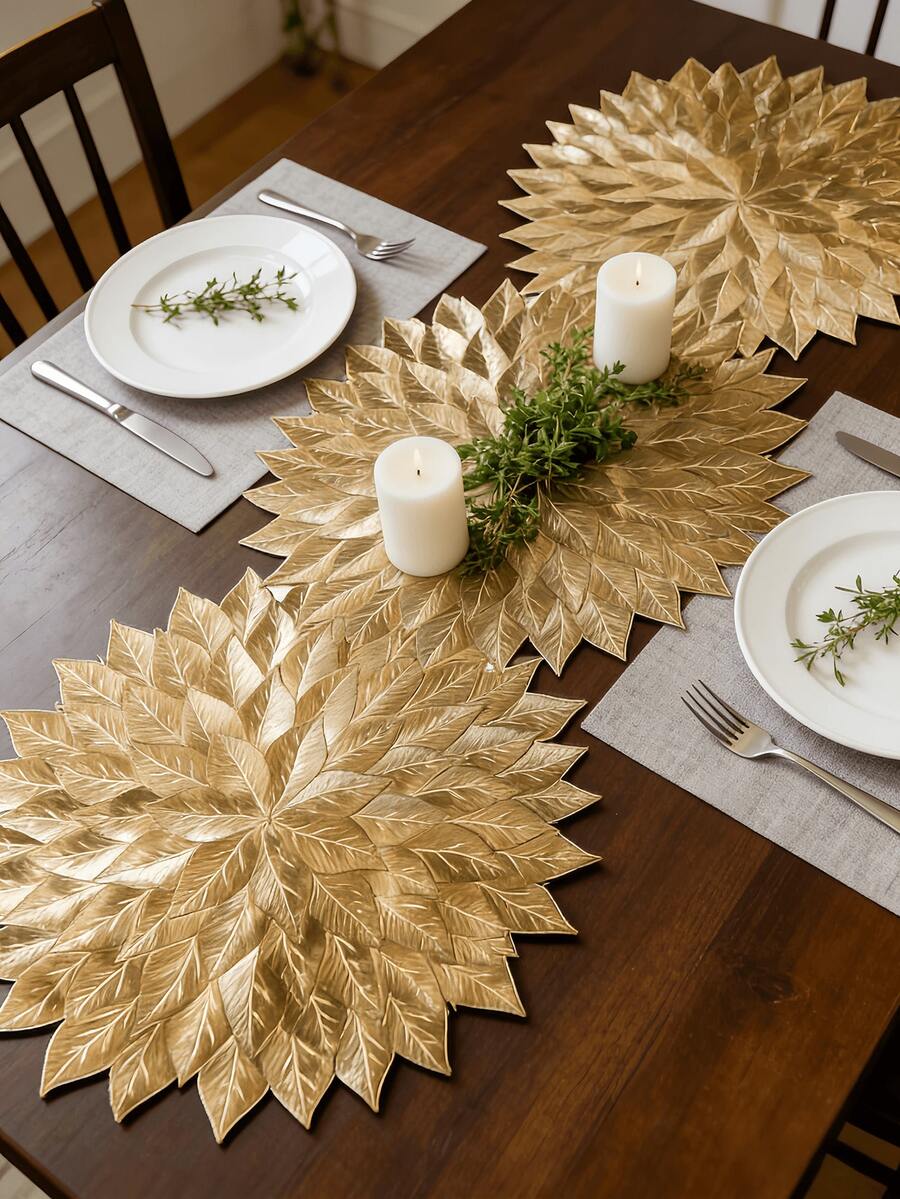 1pc Rectangular Floral Table Runner, 100cm Long X 35cm Wide, PVC Material, Washable, Easy To Clean, Wipe-Able, Non-Slip, Suitable For Room Decor, Dining Table Decor, Home Decor, Party Decor, Applicable For Holidays, Parties, Birthdays, Weddings, Gifts, Dinners - Multicolor - View 1