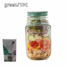 1/2pcs 32oz Mason Jar Salad Container With Side Spout And Leak-Proof Lid - Microwave, Dishwasher, Fridge - Sealed Salad Jar With Dressing Cup, Stackable Design, Suitable For Meal Prep, Lunch, Dinner, Office, Travel - Multicolor - View 14