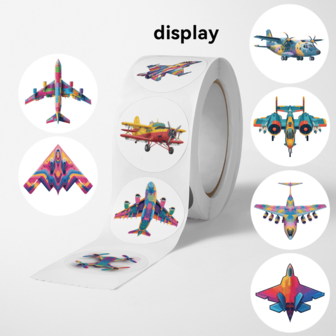 500 st/rulle klistermärken med tecknade flygplan, storlek: 2,5 cm/1,0 tum, rund form, perfekt som present, gott nytt år. Kan användas för bokdekoration, kontorsmaterialdekoration, presentdekoration och andra produkter du gillar.