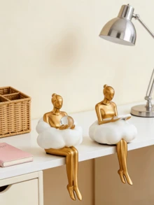 Tượng người suy tư mạ vàng hiện đại, điểm nhấn hoàn hảo cho giá sách hoặc phòng khách. Tác phẩm nghệ thuật trừu tượng bằng nhựa, lý tưởng để trang trí văn phòng. Cũng là một món quà tuyệt vời, phù hợp cho trang trí mùa đông, trang trí nhà cửa, trang trí đám cưới, hộp trang sức, trang trí tiệc, trang trí ngày Valentine hoặc sinh nhật. - Nhiều màu - Xem 2