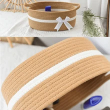 1 chiếc giỏ đan thủ công có nơ trang trí, thích hợp để trang trí và sắp xếp đồ dùng dịp Giáng sinh, có thể đựng nến, khăn giấy, khăn tắm, cây cảnh, quà tặng, v.v. Cũng có thể dùng làm giỏ quà Giáng sinh. - Nhiều màu - Xem 4