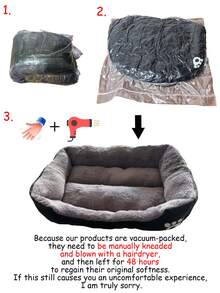 1个LANGXINGCS宠物床，带靠背，柔软毛绒，爪印图案，轻便透气方形宠物垫，适合中小型猫狗，真空包装，床垫需48小时恢复原状 - 彩色 - 查看 4