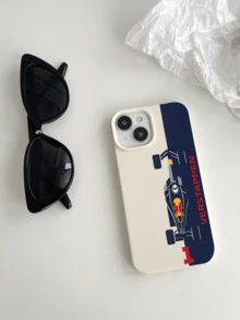 1pc Car Element Leather Texture Letter & Number Formula Racing Car Pattern Phone Case Fashionable Shock-Proof Protective Cover Compatible With IPhone 17/16/15/14/13/12/11/Pro/Pro Max/Plus Suitable As Birthday Anniversary Gift For Couples Family And Friends - Multicolor - View 4