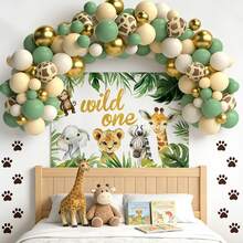 153pcs Jungle Themed Balloons, Vintage Party Balloons Decoration, Animal Print Balloons. Outdoor Festival Decor, Suitable For Christmas, Mother's Day, Graduation Ceremony, Graduation Gifts, Bachelor Party Favors, Bridesmaid Gifts, Father's Day Gifts, Halloween Decor & Gifts, Bridal Shower Favors, Wedding Guest Favors, Birthday Party Decor And Wedding Items