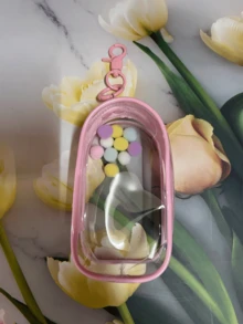 1pc Transparent Display Bag, Size 11.5cm/4.53in, Suitable For 4.0 Size Dolls, Single Packaging. This Square Blind Box Hanging Bag Has Multi-Functional Waterproof And Dustproof Features, Very Suitable For Storing Dolls And Small Accessories. It Is An Ideal Choice For Carrying Dolls, And Also Suitable As A Birthday, Christmas Or Party Gift. - Multicolor - View 10
