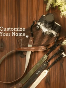 Customized Camera Strap, Personalized Retro Camera Strap - Can Customize Gold Name/Initial, Quick Release PU Leather Strap, Suitable For DSLR/Mirrorless/Film Camera, Can Be Worn Crossbody/Shoulder/Neck - Gift For Photographers (Birthday, Anniversary), Camera Strap For Photographers, Exquisite Accessory, Handmade Texture, Valentine's Day Gift - Multicolor - View 3