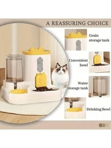 Máy cho mèo ăn tự động mới, bình nước 2 trong 1 cho thú cưng, bát ăn cho chó và mèo. - Nhiều màu - Xem 3