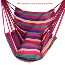 1pc Colorful Striped Canvas Hammock Chair, Without Pillow Or Cushion, Indoor/Outdoor/Camping Swing Chair, Suitable For Family Leisure