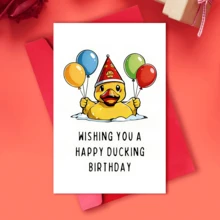 1pc Christmas/Birthday Greeting Card With Funny Duck Wearing Santa Hat Design, Wishing "Merry Christmas (Duck Theme)", Suitable For All, Holiday Blessings, Christmas/Birthday Card. - Multicolor - View 17