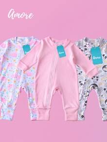 Kit 3 Jungle Friends Rompers - 100% Cotton Suede - Nhiều màu - Xem 1