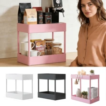 Estantería de almacenamiento multiuso con ruedas, organizador tipo carrito, ideal para guardar especias y utensilios en la cocina, snacks y objetos diversos en la sala de estar, libros en el estudio y artículos de higiene en el baño. Disponible en múltiples tamaños y niveles. Combina estantería móvil, carrito y organizador en un solo producto. Uso versátil, múltiples configuraciones, diseño minimalista y fácil de combinar, apto para diversos espacios. - Rosa - Ver 8