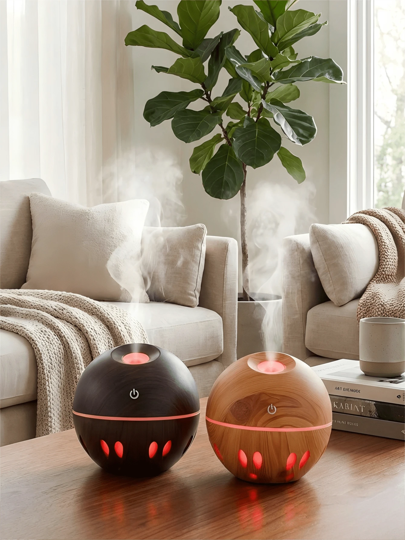 1pc Faux Wood Grain Humidifier, 200ml/USB Creative Minimalist Home/Bedroom/Bathroom Air Freshener, Air Purifier, Essential Oil Diffuser Mist Sprayer
