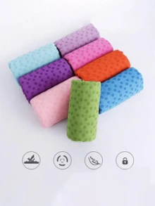 Yoga Mat Set Includes Mesh Bag, Thick Yoga Mat, Fitness Yoga Blanket And Washable Towel Blanket. Thick Design, Machine Washable, Non-Slip, Sweat-Absorbent, Breathable, Quick-Drying, Antibacterial, Odor-Resistant, Super Soft Microfiber, Durable, Lightweight, Easy To Carry And Store, Non-Slip Design, Strong Water Absorption, Easy To Clean. - Multicolor - View 6