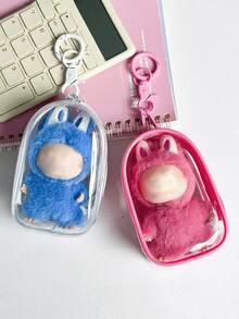 1pc Transparent Display Bag, Size 11.5cm/4.53in, Suitable For 4.0 Size Dolls, Single Packaging. This Square Blind Box Hanging Bag Has Multi-Functional Waterproof And Dustproof Features, Very Suitable For Storing Dolls And Small Accessories. It Is An Ideal Choice For Carrying Dolls, And Also Suitable As A Birthday, Christmas Or Party Gift. - Multicolor - View 3