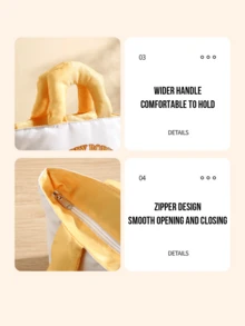 Boris 时尚便携午餐包,白色包身配黄色提手,印有可爱的 Boris 卡通图案,采用布料材质,内衬铝箔,易于清洁,宽大的提手握感舒适,拉链顺滑,大容量便携,适合日常使用、午餐、野餐、休闲等场合,是 Boris 粉丝、卡通爱好者、年轻女性、学生和上班族的理想之选。 - 黃色 - 查看 8