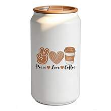 2/5pcs Peace Love Coffee Black Stickers, Inspirational Creative Stickers, English Letter Vinyl Waterproof Stickers, Suitable For Laptop, Notebook And Water Bottle - Multicolor - View 2