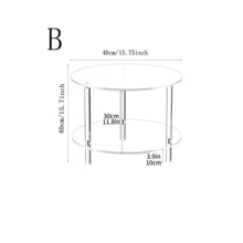 Modern Acrylic Coffee Table With Dual Storage Space, Round Acrylic Coffee Table, Transparent Tea Table, Suitable For Living Room, Apartment And Office, Easy To Assemble - Transparent - View 9