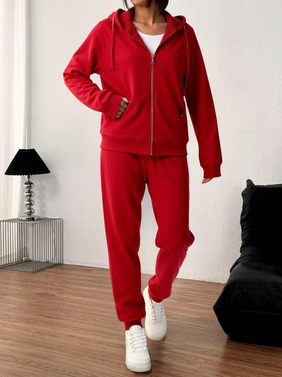 Women Two-Piece Outfits - Red - View 1