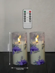 1/2/3/6件組 無火閃爍壓克力蠟燭，附遙控器與定時功能，仿真燭芯，適用於房間裝飾、臥室裝飾、居家裝飾、婚禮裝飾、節慶慶祝裝飾 - 無色 - 查看 13