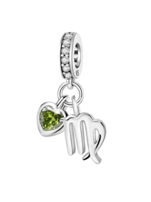 1pc 925 Sterling Silver Heart-Shaped Zodiac Bead Pendant, Suitable For DIY Jewelry Making And Daily Outfit Decoration, Gift For Women (Aquarius) - Zodiac Pendant Beads - View 13