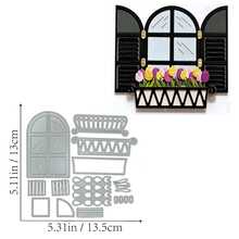 1PC Window Scenery Metal Cutting Dies, New Arrival Die Cuts, Embossing Stencils For DIY Crafting Scrapbooking Supplies, Template Mould, Photo Album Decorative Paper Die Cuts For Card Making, DIY Craft Decoration - Silver - View 6
