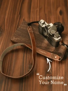 Customized Camera Strap, Personalized Retro Camera Strap - Can Customize Gold Name/Initial, Quick Release PU Leather Strap, Suitable For DSLR/Mirrorless/Film Camera, Can Be Worn Crossbody/Shoulder/Neck - Gift For Photographers (Birthday, Anniversary), Camera Strap For Photographers, Exquisite Accessory, Handmade Texture, Valentine's Day Gift - Multicolor - View 4