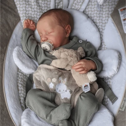 17 Inch/43cm Lifelike Reborn Doll, Soft Full Body Silicone Vinyl Material, 3D Handpainted, Visible Veins, Flexible Limbs, Handmade Hair, Suitable As Birthday Gift/Newborn Gift/Christmas Gift/Thanksgiving Gift, Collectible Art Doll, Home Decor, Reborn Doll, Baby Doll, Baby Toy, Silicone Reborn Doll, Baby Gift, Doll Stroller, Baby Boy Toy, Realistic Doll, Silicone Doll, Anatomically Accurate