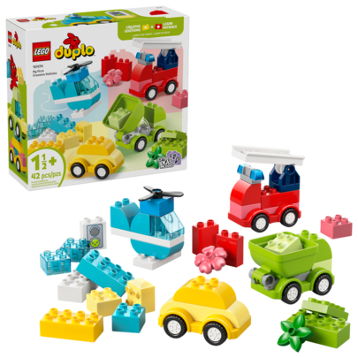 LEGO Building Blocks (Building Blocks) DUPLO My First Creative Vehicles 1.5+ Years Old Toddler Building Blocks Toys, Boys & Girls Educational Toys, Pretend Play Set, Birthday Gift 10474