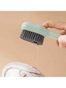 1pc Multi-Function Soft Bristle Brush With Liquid Detergent Dispenser, Suitable For Cleaning Sneakers, Hats, Clothes (With Dispenser, Sink) - Multicolor - View 3