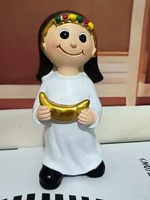 1pc Middle Eastern Figure Statue Decor, Fashionable Theme, Decorative Plaque Figurine, No Electricity Required, Suitable For Various Room Types, Ideal For Ramadan And Eid Al-Fitr Celebrations