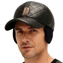 Men's Winter Ear-Protecting Warm Baseball Cap, Thick Outdoor Windproof Peaked Cap