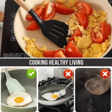 Complete 14 - Piece Set Of Kitchen Utensil Set Silicone Non Stick Spatula, Turner, Spoon, And Whisk -Wooden Handle & Hanging Loop Design - Perfect For Home Kitchen, Picnics, And Camping Trips, Cookware Gift - Black - View 10