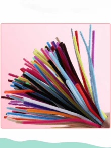 100pcs (High Density Type), Suitable For Manual Folding Yarn Tube Cleaner, Orange Woven Yarn Sticks, Ideal Choice For Cleaning Yarn Roots, Woven Yarn Sticks, Home Crafts, Flexible And Durable, Can Be Used For DIY Art And Creative Craft Projects Decoration, Also Suitable As Birthday, Wedding And Valentine's Day Gifts. The Yarn Sticks Can Also Be Used For Floral And Craft Making. - Multicolor - View 2