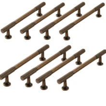 1/2/8 Stück Set Vintage Möbelgriffe, Retro minimalistischer Luxus in antiker Bronzefarbe, Dekor mit Faux-Antik-Streifen, Metallgriffe, Material aus Zinklegierung, geeignet für Zuhause, Schlafzimmer, Küche, Schrank, Hoftor, Badmöbel, ideal zum Anbringen an antiken oder Vintage-Möbeln, inklusive Montageschrauben. - Verschiedenfarbig - Übersicht 12