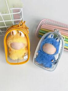 1pc 11.5cm/4.53in Transparent Display Bag For Labubu 4.0, Single Piece 1 Transparent Display Bag, Suitable For Labubu, Square Blind Box Hanging Bag, With Waterproof And Dust-Proof Multi-Functional Characteristics, Very Suitable For Storing Dolls And Small Accessories, Very Suitable For Carrying Dolls, Suitable For Use As Birthday, New Year, Party Gifts.