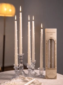 2 包 30 厘米（9.84 英寸）欧洲锥形蜡烛（直径 0.86 英寸），白色/金色 - 无烟，优雅的家居装饰，适合派对、用餐、节日、礼物、冥想和氛围照明。 - 彩色 - 查看 2